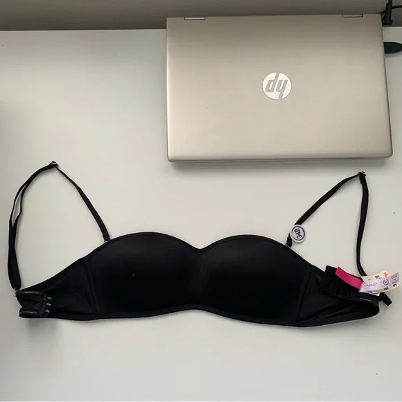 Victoria’s Secret Bandeau Padded Black Bra 34B NWT - Picture 1 of 3
